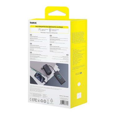 PowerBank QPOW 2 20000MAH 30W ar 2 iebūvētiem USB-C kabeļiem - melns