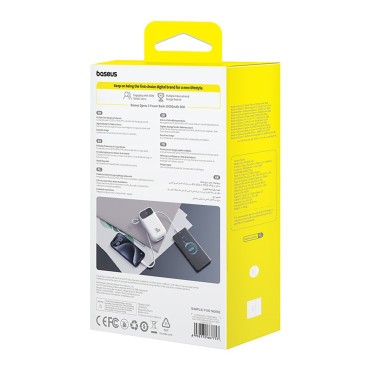 Powerbank Qpow 2 20000mAh 30W med 2 inbyggda USB-C-kablar - Vit