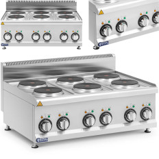 Elektrische keuken. Achternaam 6 verwarmingsvelden. 19 cm 12 kW 400 v
