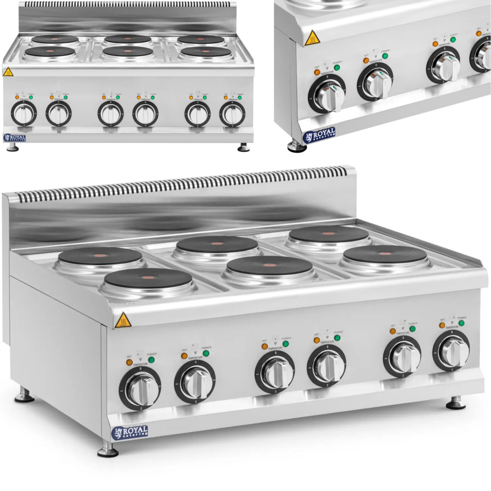Elektrische keuken. Achternaam 6 verwarmingsvelden. 19 cm 12 kW 400 v
