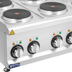 Elektrinė virtuvė. Pavardė 6 Šildymo laukai. 19 cm 12 kW 400 V