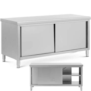 Tabela WorkTop Izračunana tabela z jekleno omarico z 180 x 70 cm