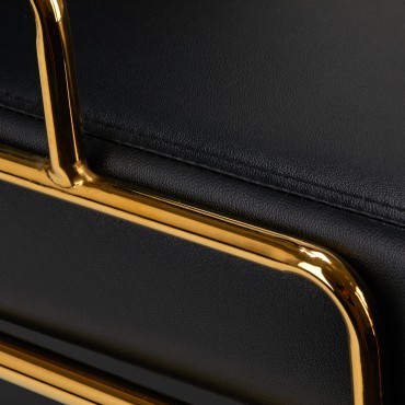 Unité de lavage cheveux Gabbiano Prato Gold - Noir — gros plan accoudoir