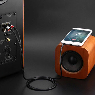 Kábel Audio Kábel Mini Jack (Férfi) - 2RCA (férfi) 1m - fekete