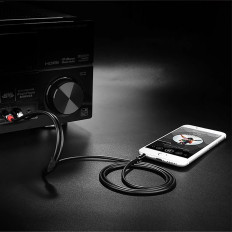 Kabel Audio Cable Mini Jack (Man) - 2RCA (Man) 1m - Svart