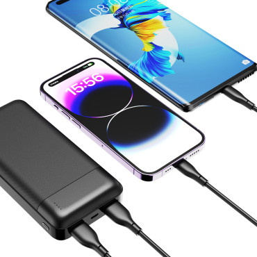 POWERBANK K18 PRO 20000MAH USB-A / USB-C / Micro USB - juoda