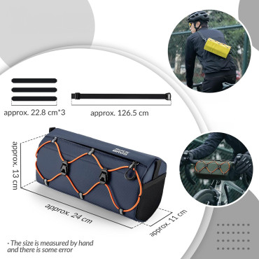 Bolsa de bicicleta fijada en el volante 2.2 L - azul