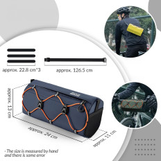 Fahrradbeutel am Lenkrad 2,2 l - blau befestigt