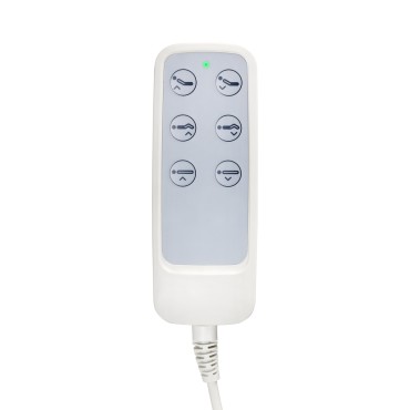 Sillón cosmético eléctrico SILLON Lux 273b 3 motores gris — detalle de los controles
