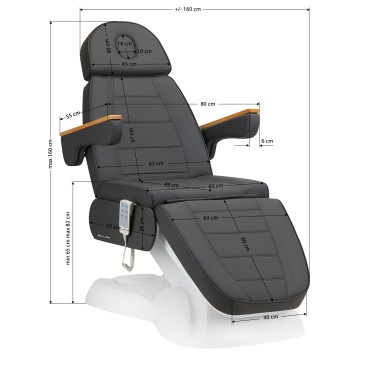 Elektromos kozmetikai szék SILLON Lux 273b 3 motorral, szürke