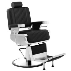 Profesionalni fotelj Barber Barber s Swivel FootStool Luxuria Physa Črna