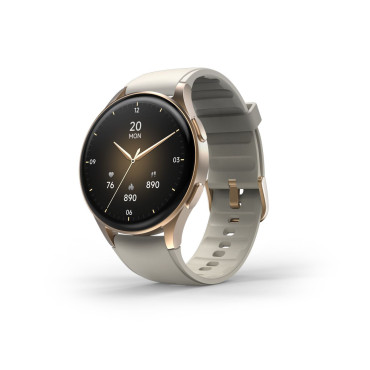 Smartwatch Hama 8900 GPS AMOLED 1.32 '' z beige silikonskim trakom - Zlato