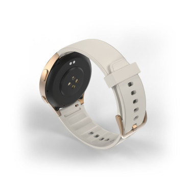 Smartwatch Hama 8900 GPS AMOLED 1.32 '' avec une sangle de silicone beige - Golden