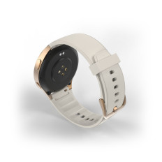 Smartwatch Hama 8900 GPS AMOLED 1.32 '' avec une sangle de silicone beige - Golden