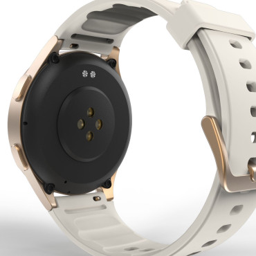 Smartwatch Hama 8900 GPS AMOLED 1.32 '' z beige silikonskim trakom - Zlato