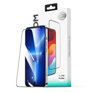 Karastatud klaas 2.5d HD tolmukindel musta raamiga iPhone 15/16