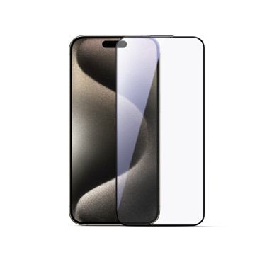 Tempered Glass 2.5d HD støvtett med svart ramme på iPhone 16 Pro