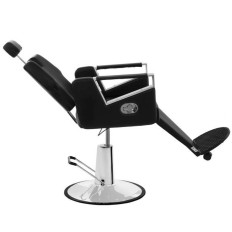 A professional barber barber seat with a swivel swinging turn Physa black