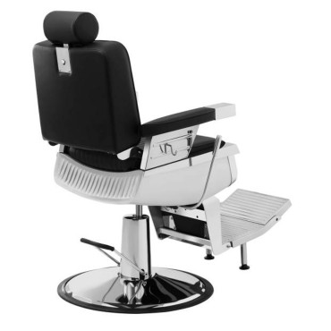 Επαγγελματική πολυθρόνα Barber Barber με περιστρεφόμενο υποπόδιο Luxuria Physa μαύρο