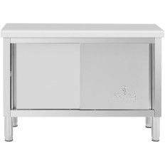 Table gastronomique avec armoire avec acier à porte 120 x 50 cm à 330 kg