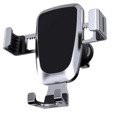 Suporte de carro gravitacional para um smartphone quadriculado de prata