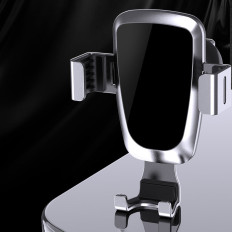 Suporte de carro gravitacional para um smartphone quadriculado de prata