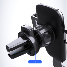 Gravitational car holder for a silver checkered smartphone