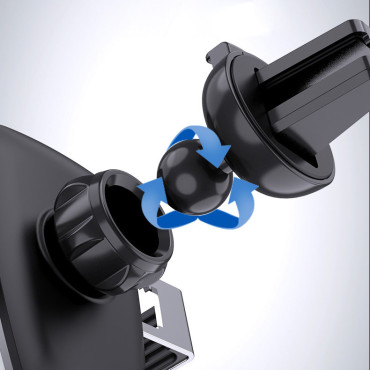 Tenedor de coche gravitacional para un teléfono inteligente a cuadros de plata