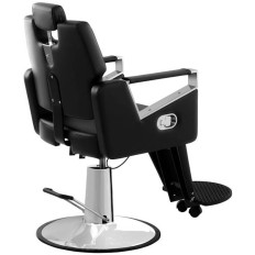 Fauteuil de coiffure professionnel pour barbier avec repose-pieds rotatif TURIN Physa noir