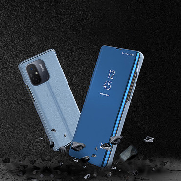 Caso brilhante com flip para Xiaomi Redmi 11A / Poco C55 / Redmi 12C Clear Clear Case Black