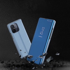 Skinnende tilfelle med flip for Xiaomi Redmi 11a / Poco C55 / Redmi 12C Clear View Case Black