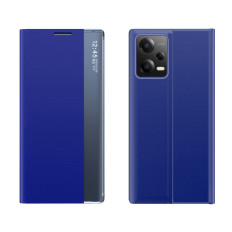 Capa de caso com aba e suporte para Xiaomi Redmi Nota 12 Pro + New Sleep Case Blue