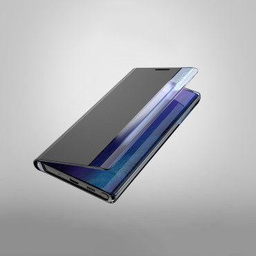 Capa de caso com aba e suporte para Xiaomi Redmi Nota 12 Pro + New Sleep Case Blue