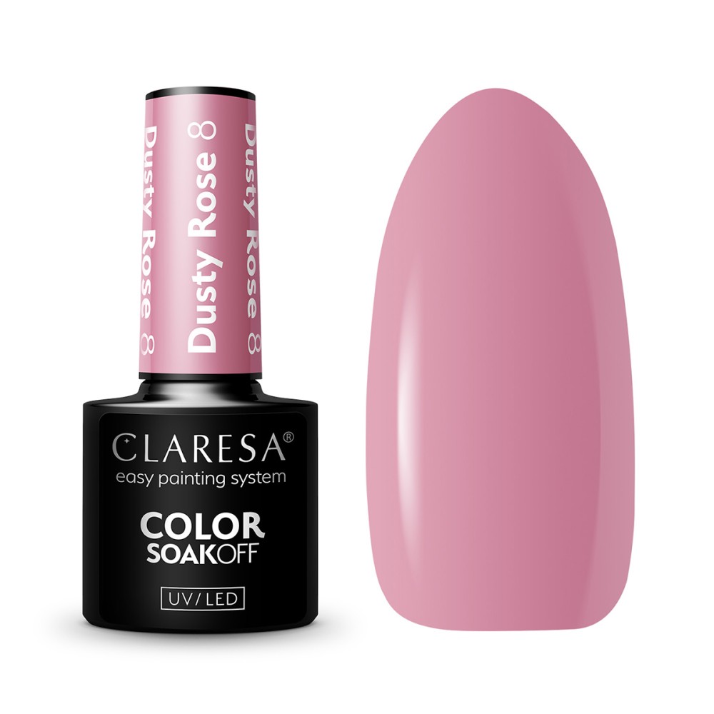 CLARESA Hybrid neglelak DUSTY ROSE 8 - 5 g — sæt vist sammen
