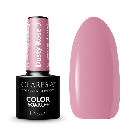 CLARESA Hibridni lak za nokte DUSTY ROSE 8 - 5 g — predmeti prikazani zajedno