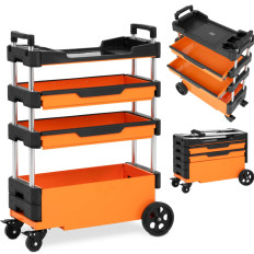 Montage Workshop-wandelwagen met in hoogte verstelbare 2 laden 69 x 38.4 x 95,7 cm