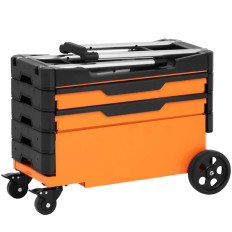 Cochecito de taller de montaje con altura ajustable 2 cajones 69 x 38.4 x 95.7 cm