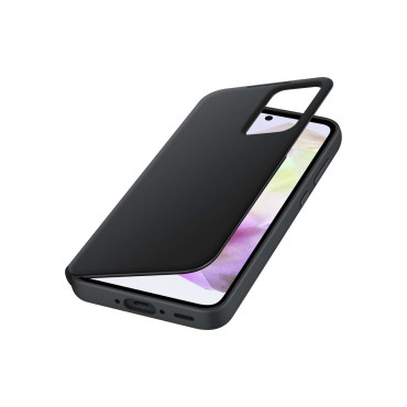 Original Smart View Wallet Case mit Samsung Galaxy A35 Schwarze Klappe
