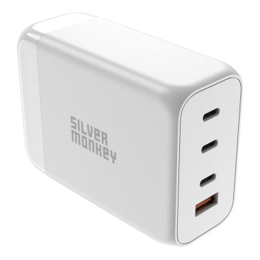 Ισχυρό φορτιστή GAN 200W με 3xUSB-C PD PD USB-A QC 3.0 λευκό καλώδιο