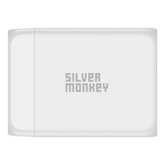 Stark Gan 200W Nätladare med 3xUSB-C PD PD USB-A QC 3.0 Vitkabel