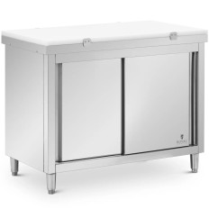 Gabinete de alimentos libres con una tabla de cortar. Acero de 120 x 60 cm