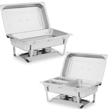 Aquecedor de feixe de bemar para pasta de pasta com gn 2 x 8l contêineres - 2 pcs definido.