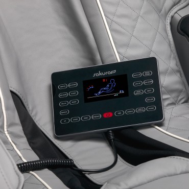 Sakura Comfort Plus 806 massagestoel grijs — detail bedieningselementen