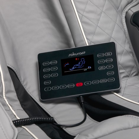 Sakura Comfort Plus 806 hierontatuoli harmaa — lähikuva säätimistä