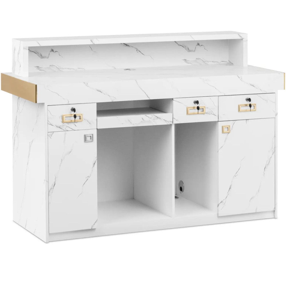 Recepció recepció a nappali hotel irodája LED világítással - márvány