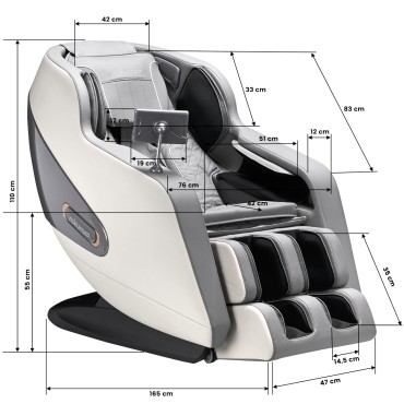Sakura Comfort Plus 806 Massagesessel Grau — Seitenansicht