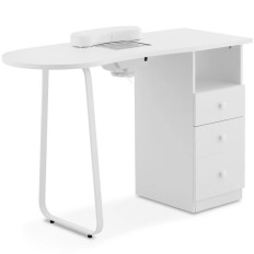Cosmetic desk for manicure with dust absorber 120 x 45 cm - white