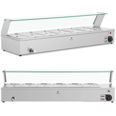 Bemar Seat Heater Verwarming Buffet met Shield 6 x GN 1/3 2100 W