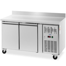 Refrigerated table with racks on wheels 2 chambers 260 L 136x70x95 cm