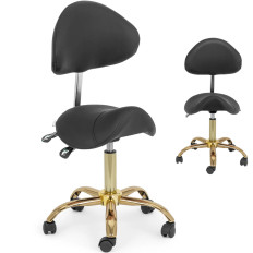 Καλλυντική καρέκλα με ρυθμιζόμενη πλάτη backrest Mannheim μαύρο και χρυσό